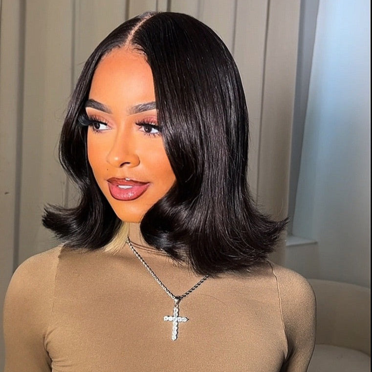 HD STRAIGHT BLACK FRONTAL BOB WIG – Hair So Fab display picture 2