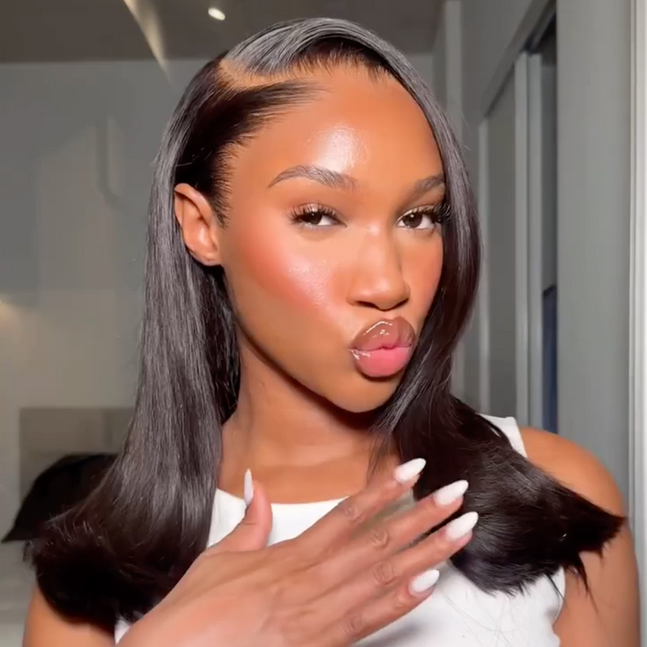 HD STRAIGHT BLACK FRONTAL BOB WIG