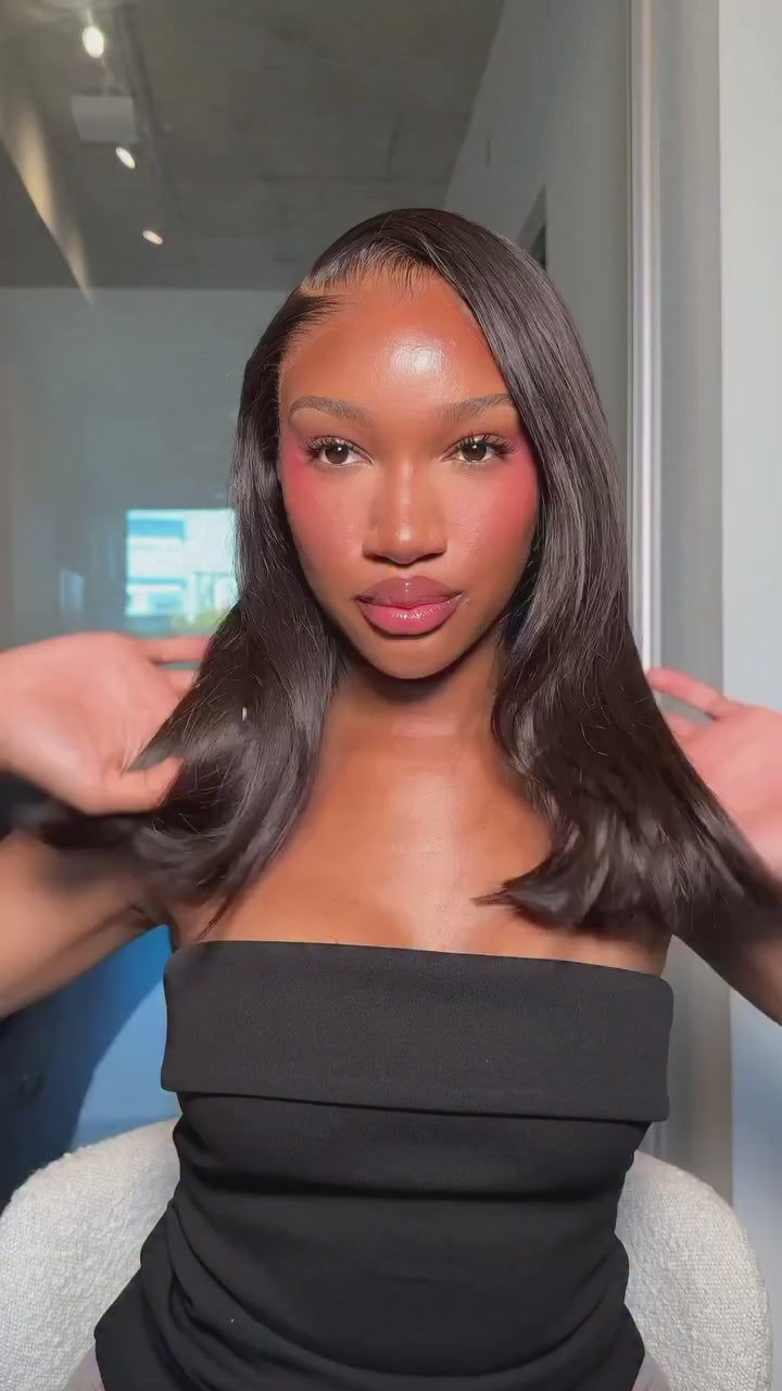 HD STRAIGHT BLACK FRONTAL BOB WIG