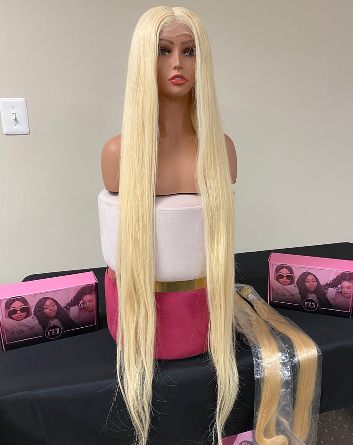 40” BLONDE LACE WIG