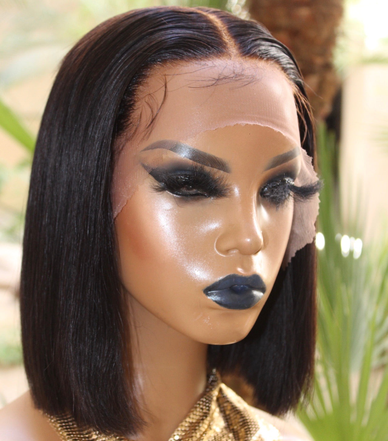 Wowfactor celebrity Straight h.d lace purchases front black wig